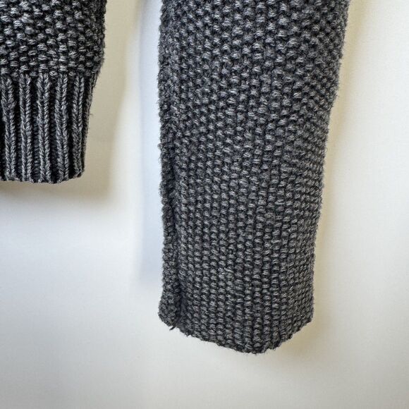 Free People Womens Small Gray Textured Knit Moto Sweater Jacket Cotton Zip Up - Picture 11 of 16